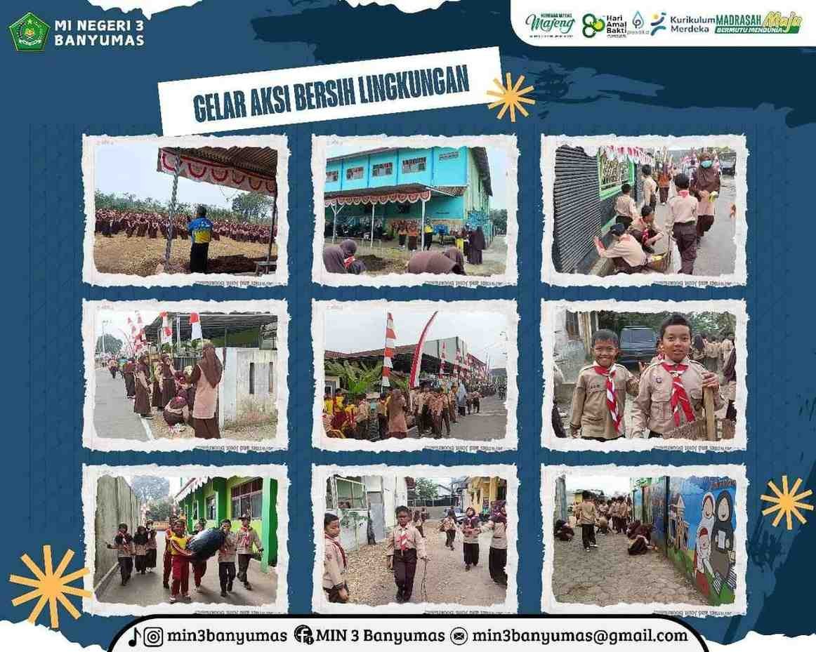 Tindak Lanjuti Surat Edaran Kwarran Kembaran, Pramuka MIN 3 Banyumas Gelar Aksi Bersih Lingkungan