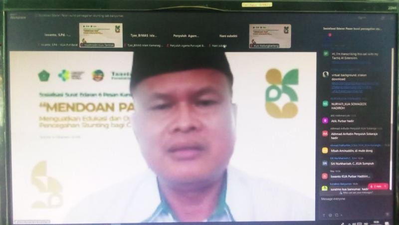 Penyuluh KUA Patikraja Ikuti Sosialisasi 6 Pesan Kunci Catin Muslim Sebagai upaya Cegah Stunting