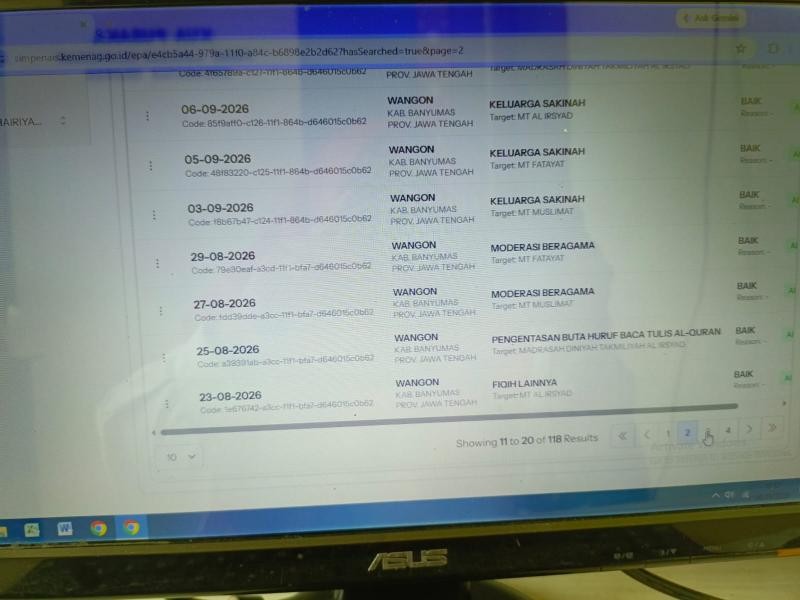 Penyuluh KUA Wangon Tingkatkan Tertib Administrasi melalui Upload Kegiatan Bimluh pada Aplikasi e-PA