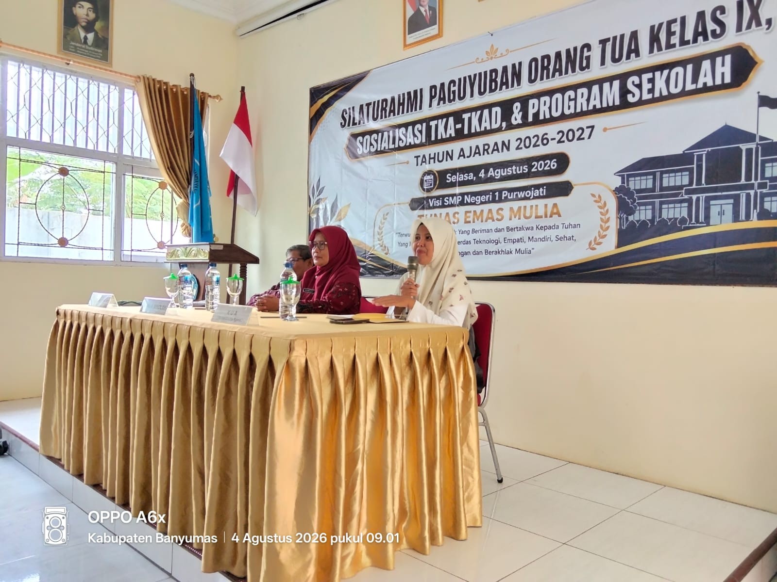 Penyuluh KUA Hadiri Silaturahmi Orang Tua Kelas IX dan Sosialisasi TKA-TKAD di SMPN 1 Purwojati