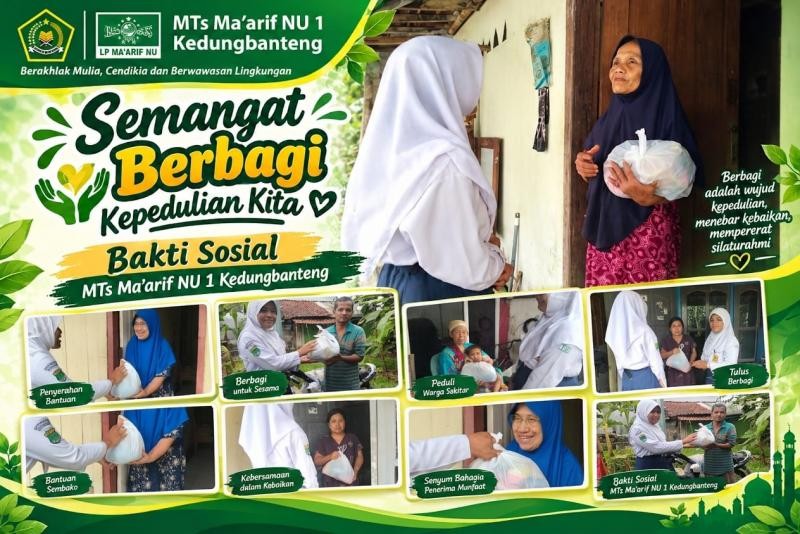 MTs Ma’arf NU 1 Kedungbanteng Gelar Bakti Sosial 