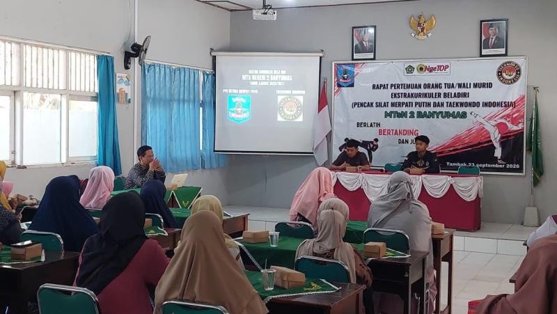 Perkuat Sinergi, MTsN 2 Banyumas Gelar Rapat Pertemuan Wali Murid Ekstrakurikuler Beladiri