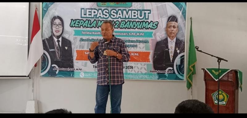 Sertijab Kepala MTsN 2 Banyumas, Kakankemenag Banyumas Pesankan 5 Prinsip Dedikasi dan Pengabdian