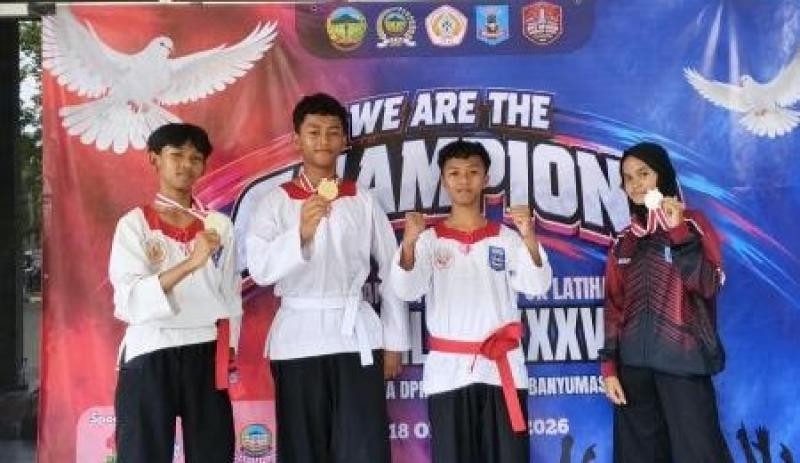 Prestasi Gemilang! Atlet MTs Bangsakan Tiga Gelar Juara 1 di Kejurlat Merpati Putih Banyumas 2026